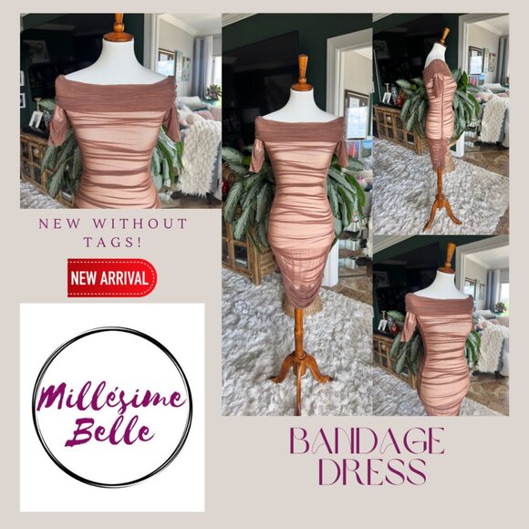 Brown Bandage Dress - Picture 3 of 7